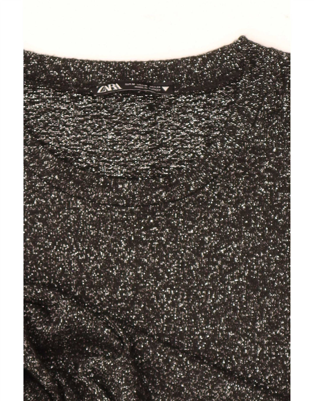 Zara γυναικείο τοπ Μακρύ μακρυμάνικο UK 12 Medium Black