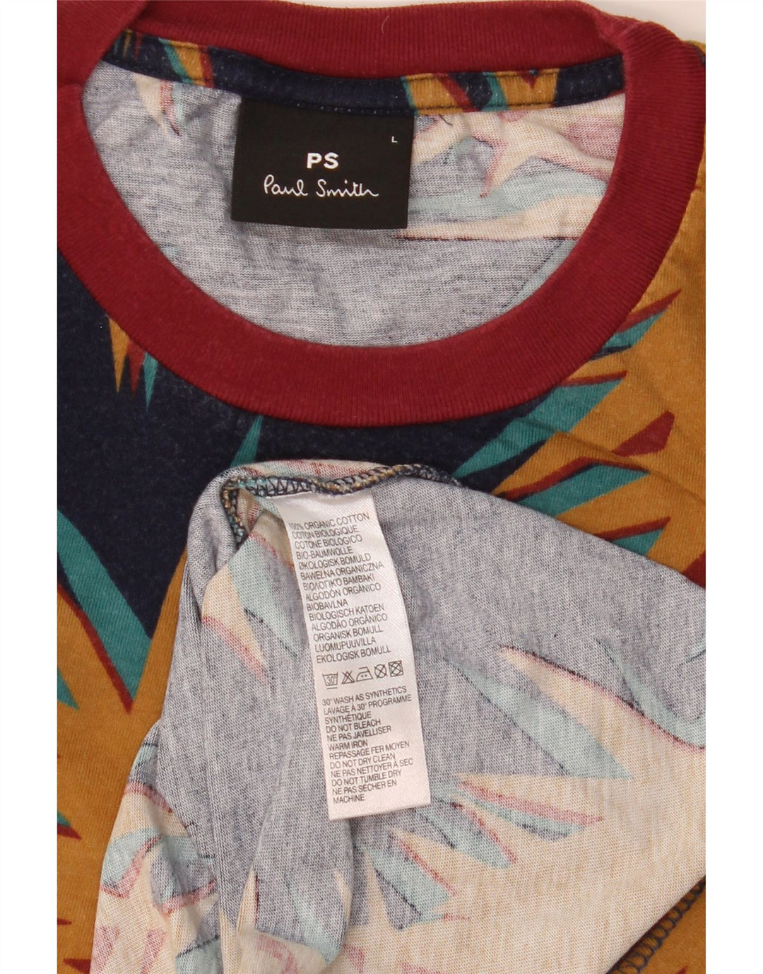 Paul Smith Ανδρικά αφηρημένα μοτίβα γραφικά T-shirt Top μεγάλο πολύχρωμο