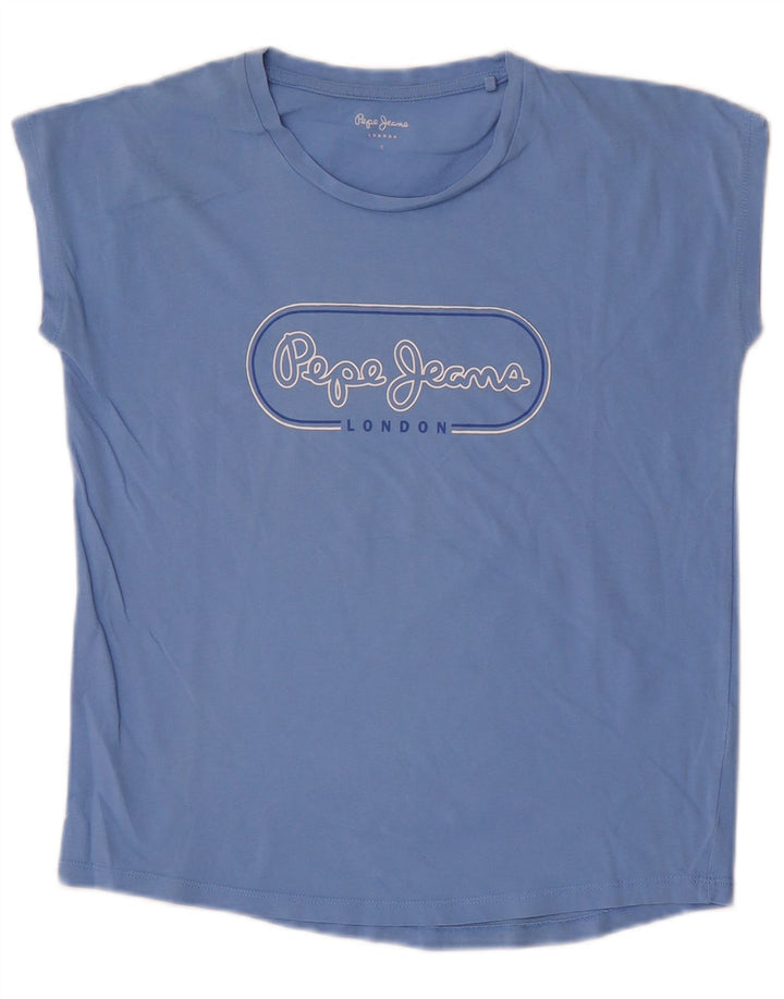 Γυναικείο γραφικό μπλουζάκι PEPE Jeans Top Small Blue