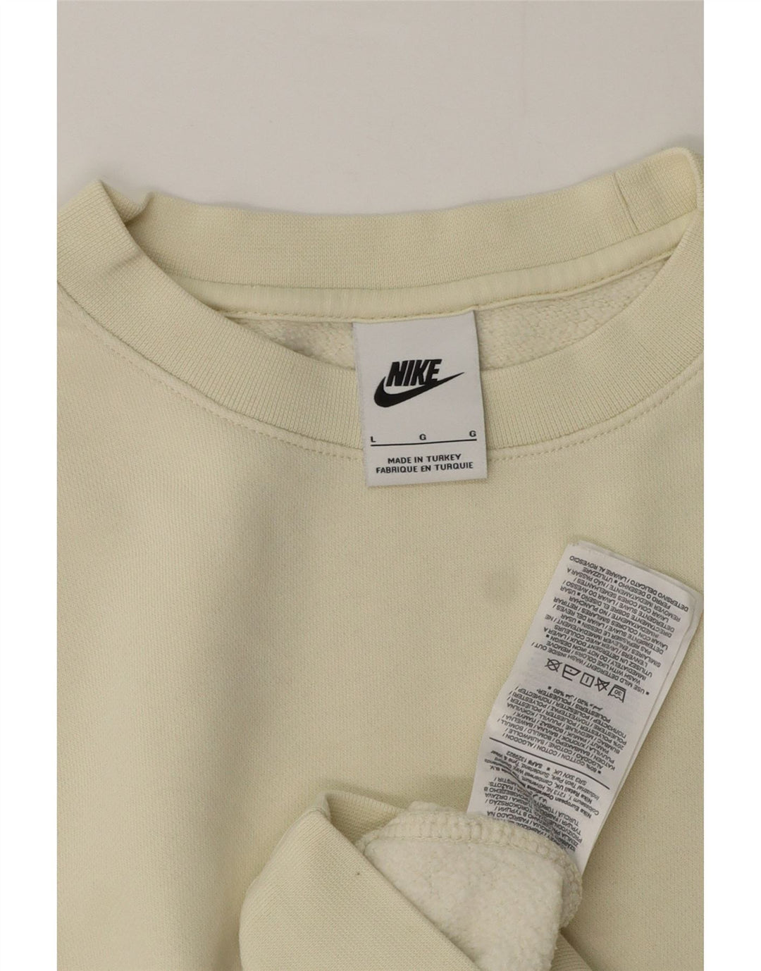 Ανδρικό φούτερ Nike, βαμβακερό, μεγάλο σε ανοιχτό λευκό χρώμα