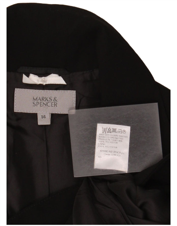 Marks & Spencer Γυναικείο Μπουφάν Blazer UK 14 Μεσαίου Μαύρου Πολυεστέρα