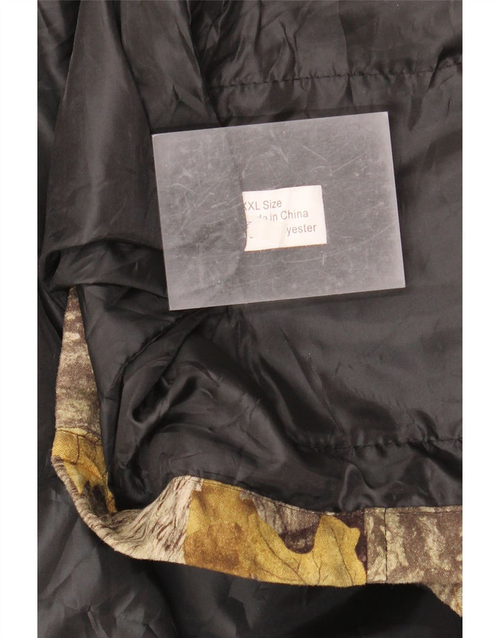 VINTAGE Ανδρικά αφηρημένα σχέδια Gilet UK 44 2XL καφέ χρώματος πολυεστέρας