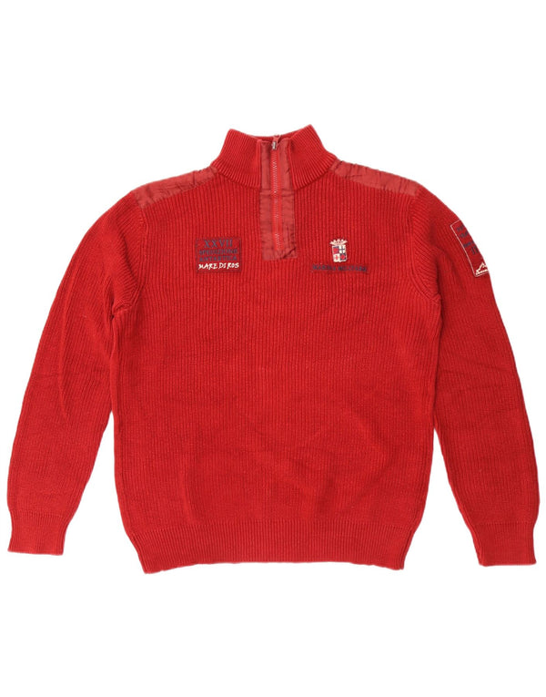 Γυναικείο πουλόβερ με φερμουάρ Marina Militare UK 18 XL κόκκινο βαμβακερό