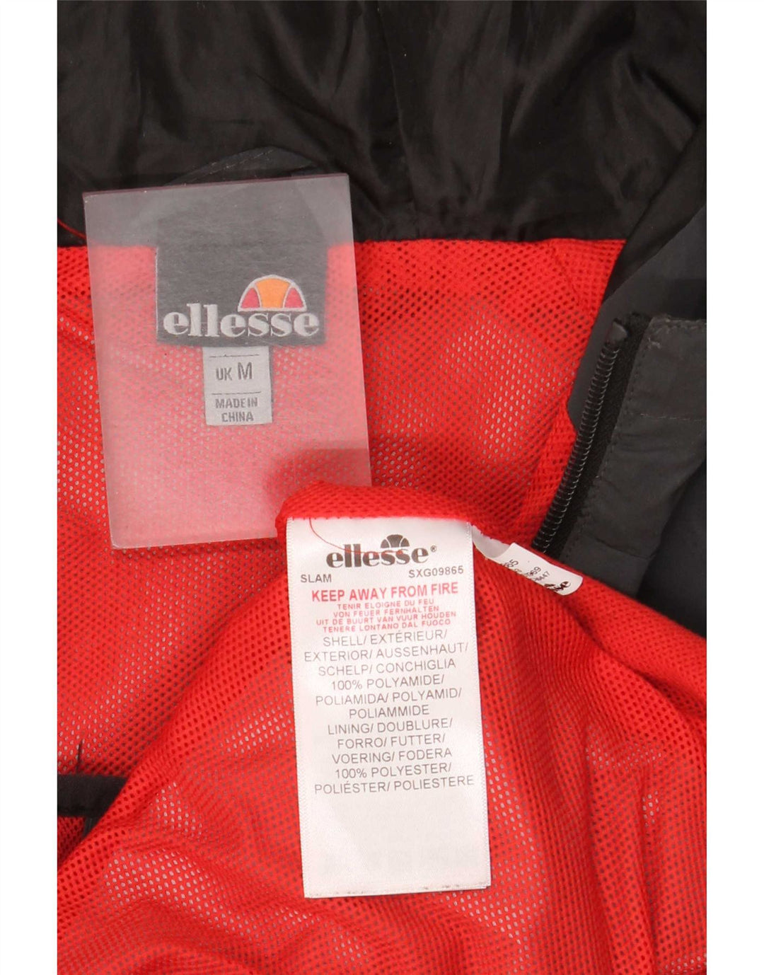 Ellesse Ανδρικό μπουφάν βροχής με κουκούλα UK 38 Medium Grey Polyamide
