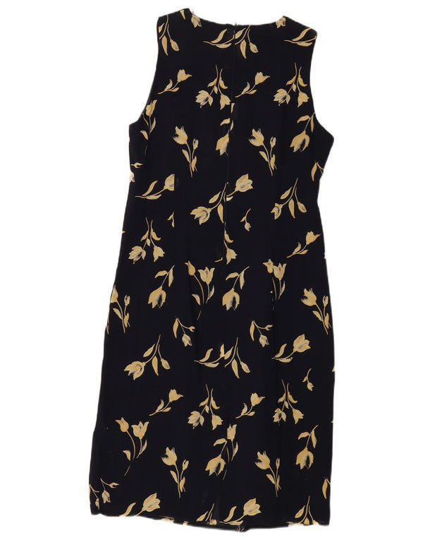 Toska Γυναικείο Αμάνικο Φόρεμα Shift UK 10 Small Navy Blue Floral Polyester