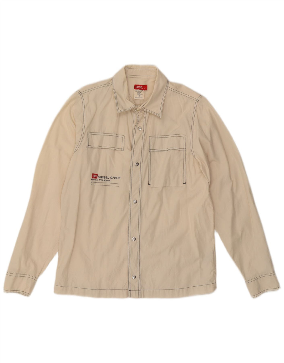 Ανδρικό πουκάμισο Diesel XL Off White