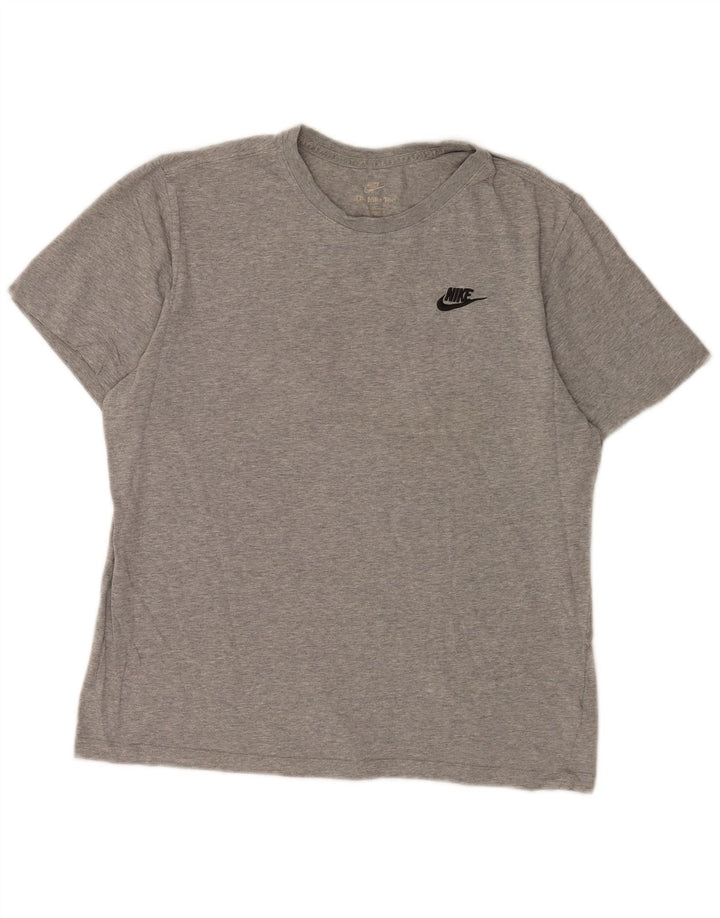 Ανδρικό T-Shirt Nike, Βαμβακερό μεσαίο γκρι με φλύκταινες