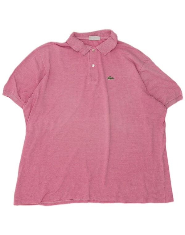 Ανδρικό πουκάμισο πόλο Lacoste, νούμερο 8 3XL, βαμβακερό ροζ φλύκταινας