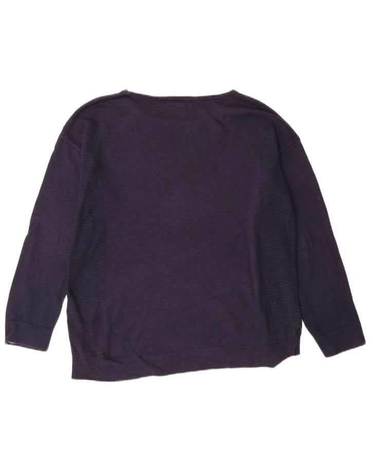 WHITE STUFF Γυναικείο πουλόβερ με λαιμό σκάφος UK 10 Small Navy Blue