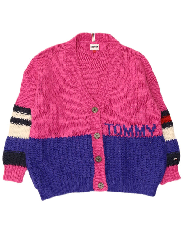 Γυναικείο πουλόβερ με γραφική ζακέτα Tommy Hilfiger UK 14 Medium Pink