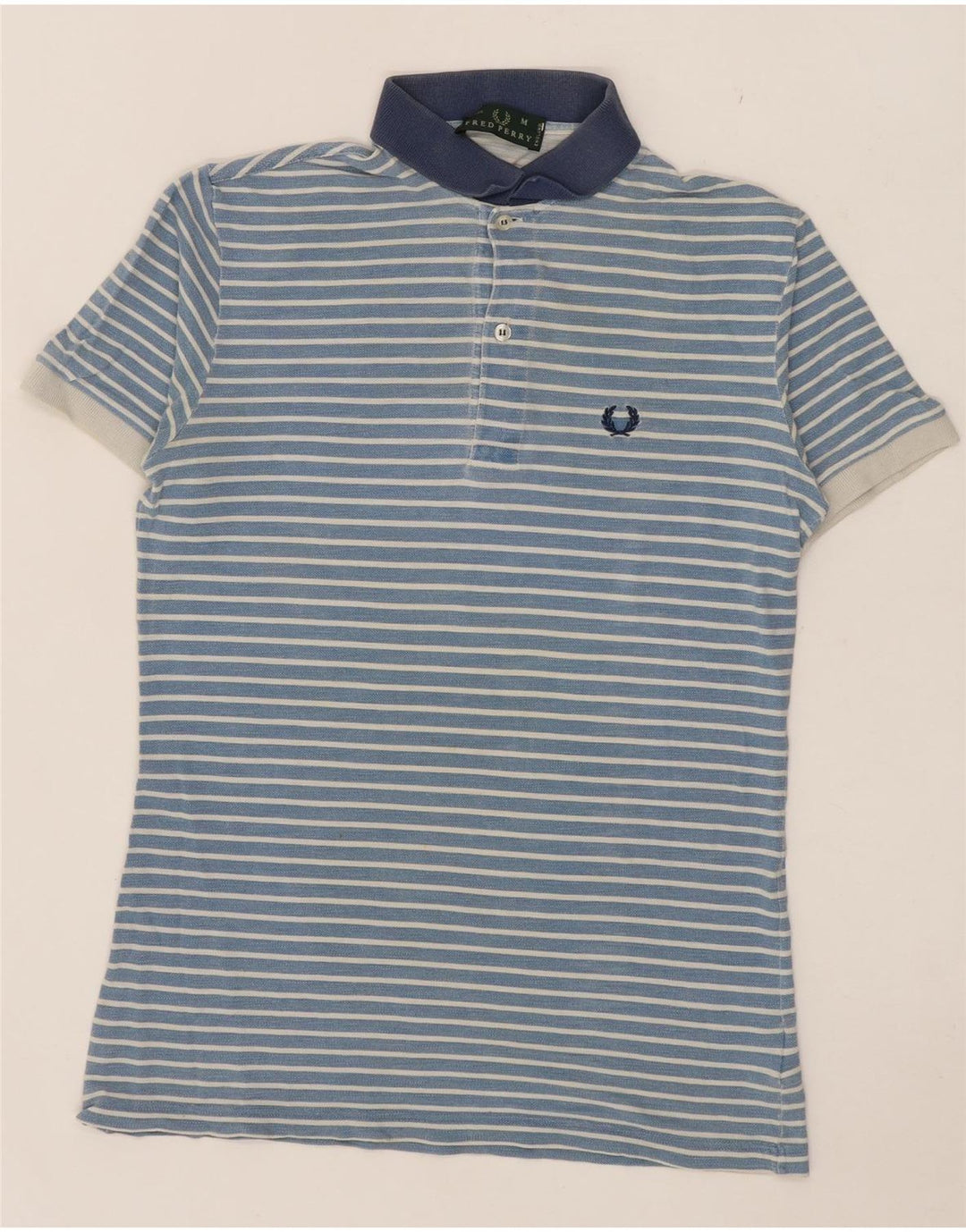 Fred Perry Ανδρικό πουκάμισο πόλο με μεσαίο μπλε βαμβακερό ριγέ
