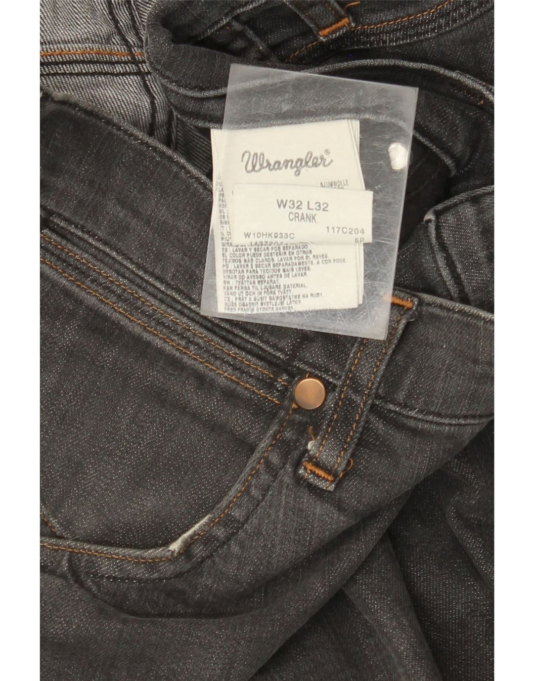 Ανδρικό τζιν WRANGLER Crank Straight W32 L32 Γκρι βαμβακερό