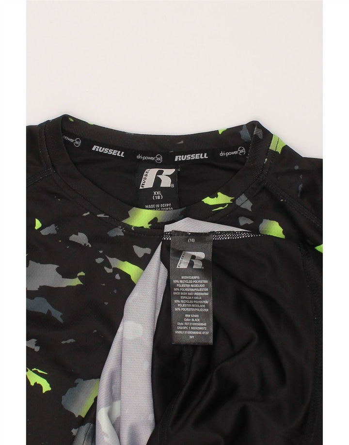 Μπλουζάκι RUSSELL ATHLETIC για αγόρια Dri-Power Top 15-16 ετών 2XL Μαύρο