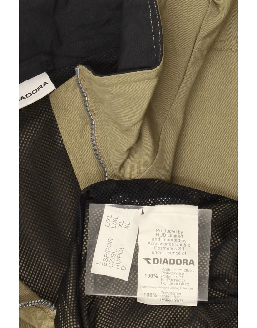 DIADORA Ανδρικό μπουφάν βροχής με κουκούλα UK 42 XL Khaki Polyamide