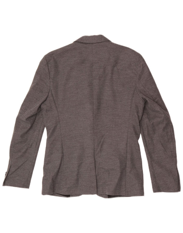 Zara Ανδρικό μπουφάν blazer 2 κουμπιών UK 40 Large Grey Polyester