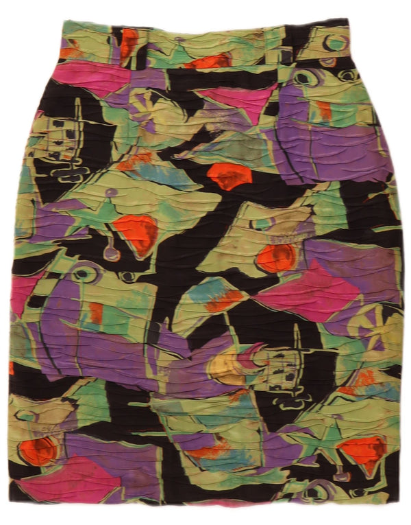 Vintage γυναικεία αφηρημένη μοτίβο pencil φούστα EU 38 Medium W28 Πολύχρωμη