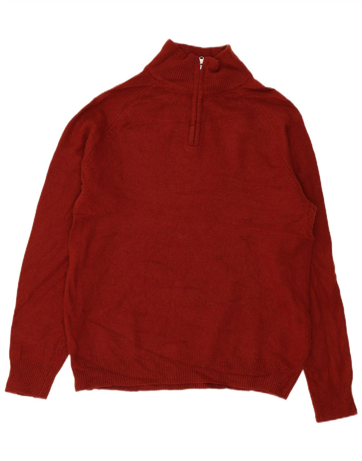 Ανδρικό πουλόβερ με φερμουάρ John Lewis XL Red Lambswool