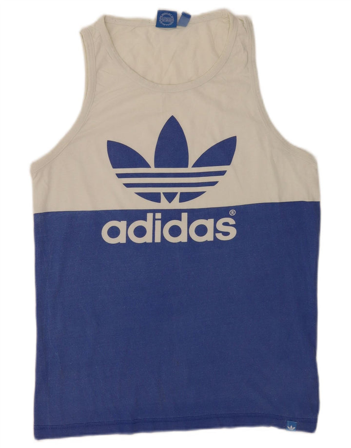 Ανδρικό γραφικό γιλέκο Adidas, μεσαίο λευκό, βαμβακερό