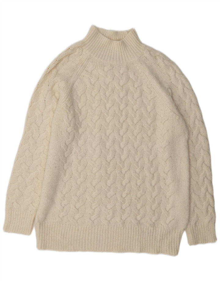 Marks & Spencer Γυναικείο πουλόβερ με λαιμό χελώνα UK 14 Medium Off White Cl