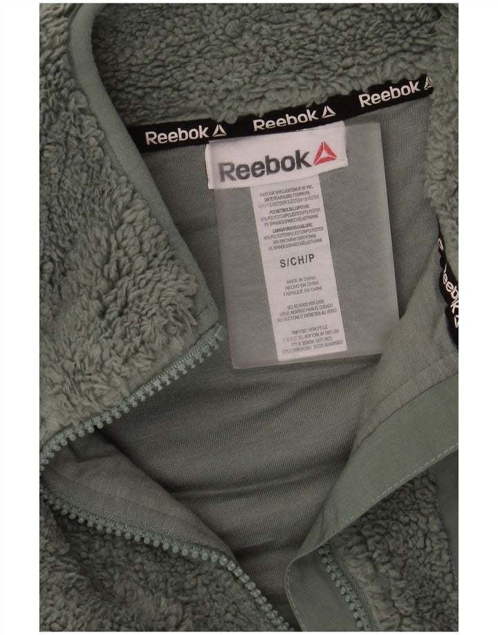 Reebok Γυναικείο φλις μπουφάν UK 10 Small Green Polyester