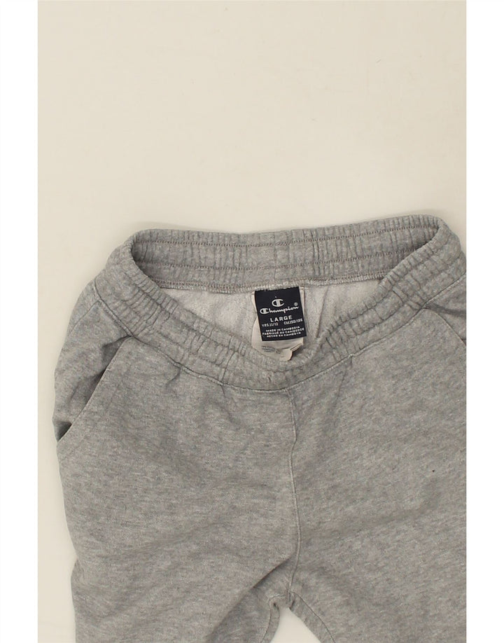 CHAMPION Boys Graphic Tracksuit Trousers Joggers 11-12 Years Grey Cotton | Vintage Champion | Thrift | Second-Hand Champion | Used Clothing | Messina Hembry 
