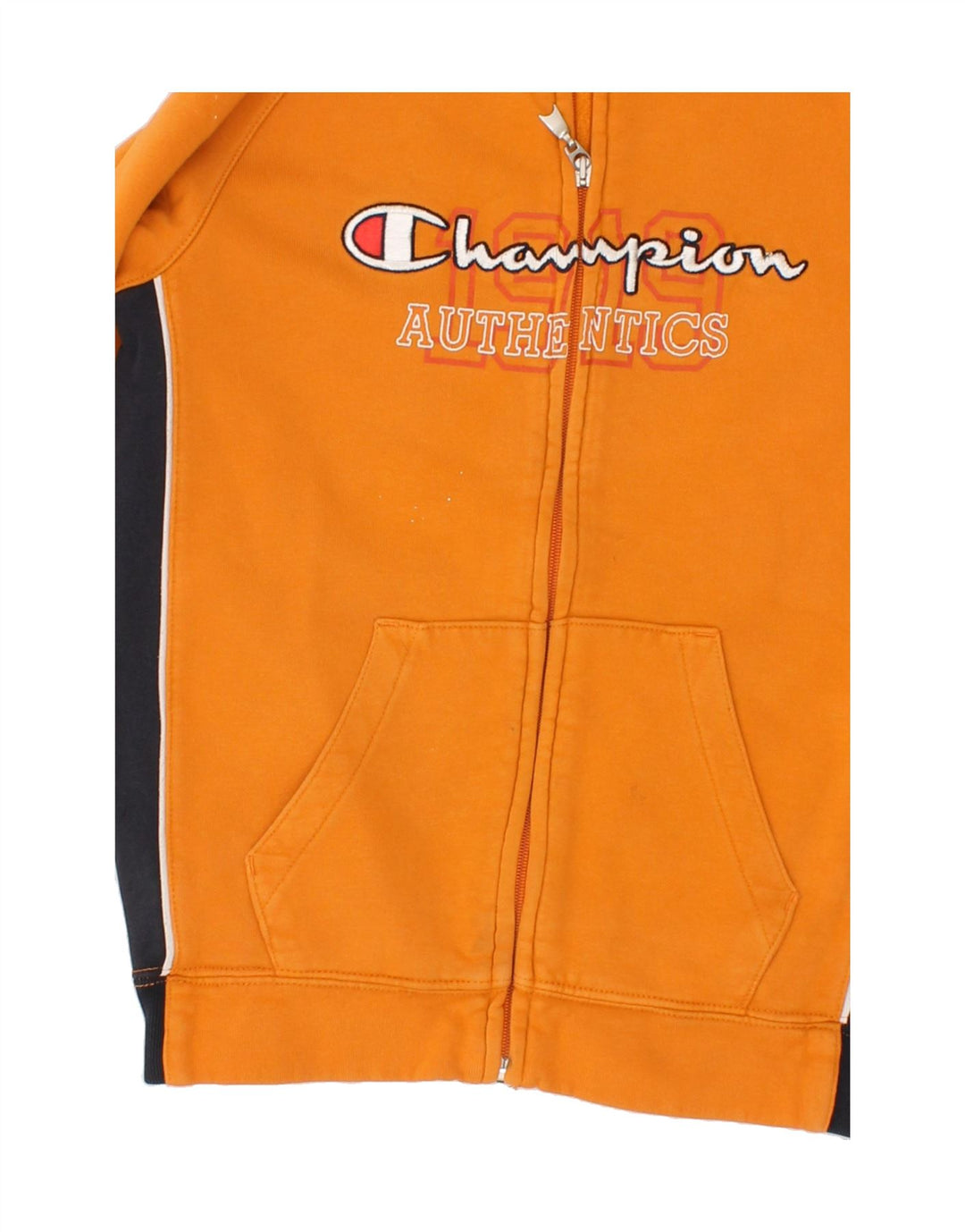 CHAMPION Boys Tracksuit Top Jacket 7-8 Years Small Orange Colourblock Vintage Champion and Second-Hand Champion from Messina Hembry 