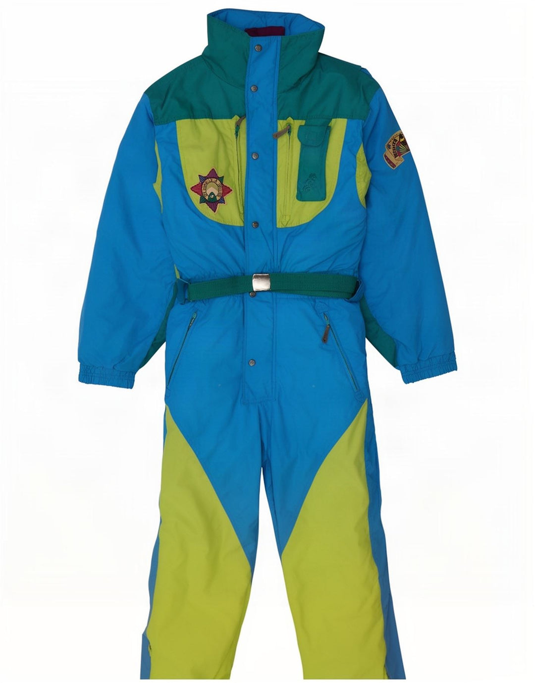 Vintage ανδρική φόρμα σκι IT 48 Medium Blue Colorblock Nylon