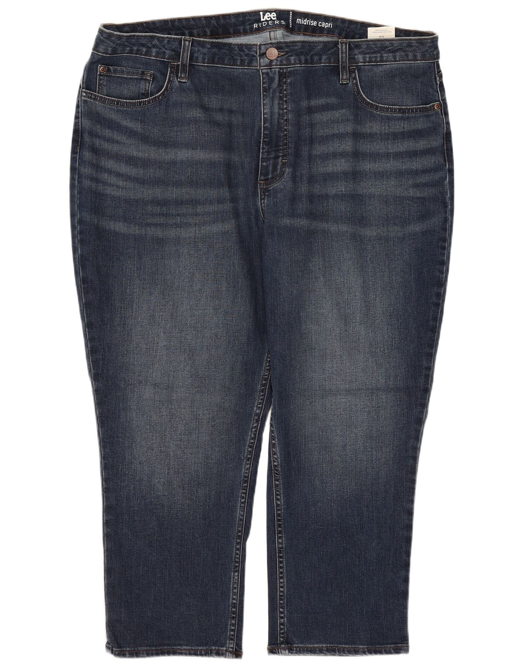 Lee Womens Riders Ψηλόμεσο Capri Jeans US 20 3XL W40 L23 Navy Blue Cotton