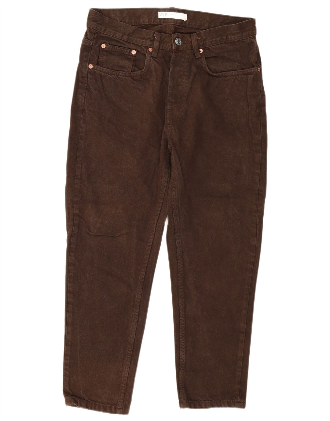 Ανδρικό τζιν ZARA Cropped EU 40 Medium W31 L25 Καφέ Βαμβακερό