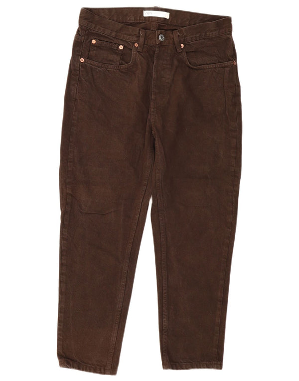 ZARA Mens Cropped Jeans EU 40 Medium W31 L25 Brown Cotton