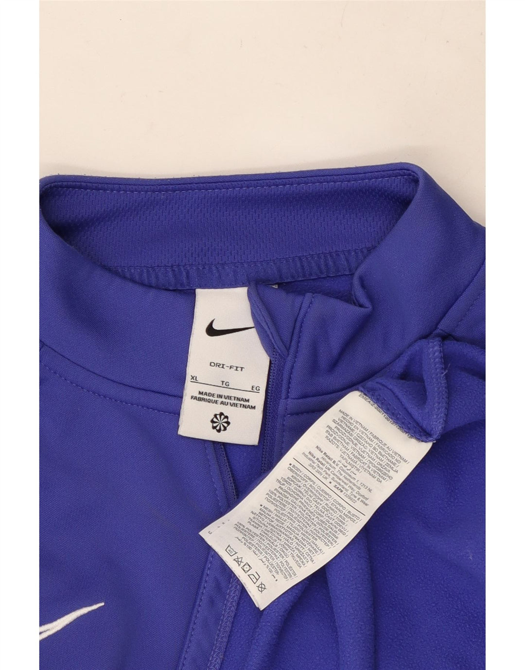 Ανδρική φόρμα πουλόβερ με φερμουάρ Dri Fit NIKE Top XL Blue Polyester