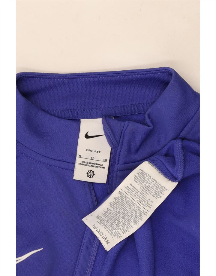 Ανδρική φόρμα πουλόβερ με φερμουάρ Dri Fit NIKE Top XL Blue Polyester
