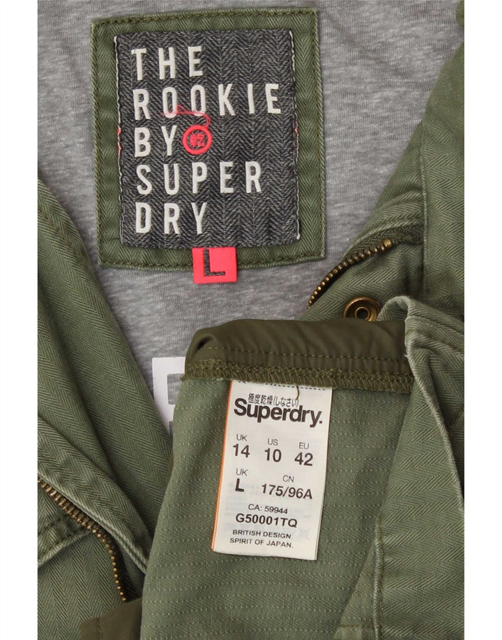 Superdry Γυναικείο Στρατιωτικό Μπουφάν UK 14 Μεγάλο Πράσινο Βαμβακερό