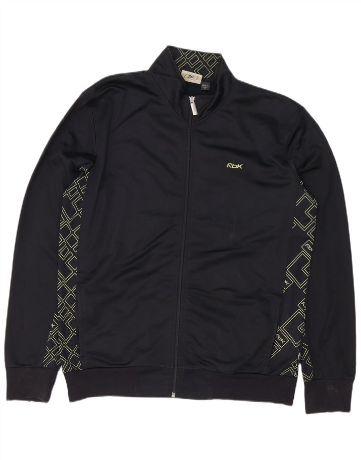 Ανδρική φόρμα REEBOK Graphic Top Jacket Μεσαίο μαύρο γεωμετρικό πολυεστέρα