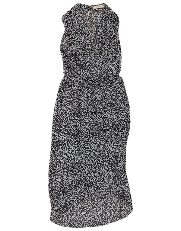 Γυναικείο αμάνικο μάξι φόρεμα OASIS UK 10 Small Blue Animal Print Polyester