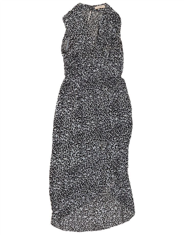 Γυναικείο αμάνικο μάξι φόρεμα OASIS UK 10 Small Blue Animal Print Polyester