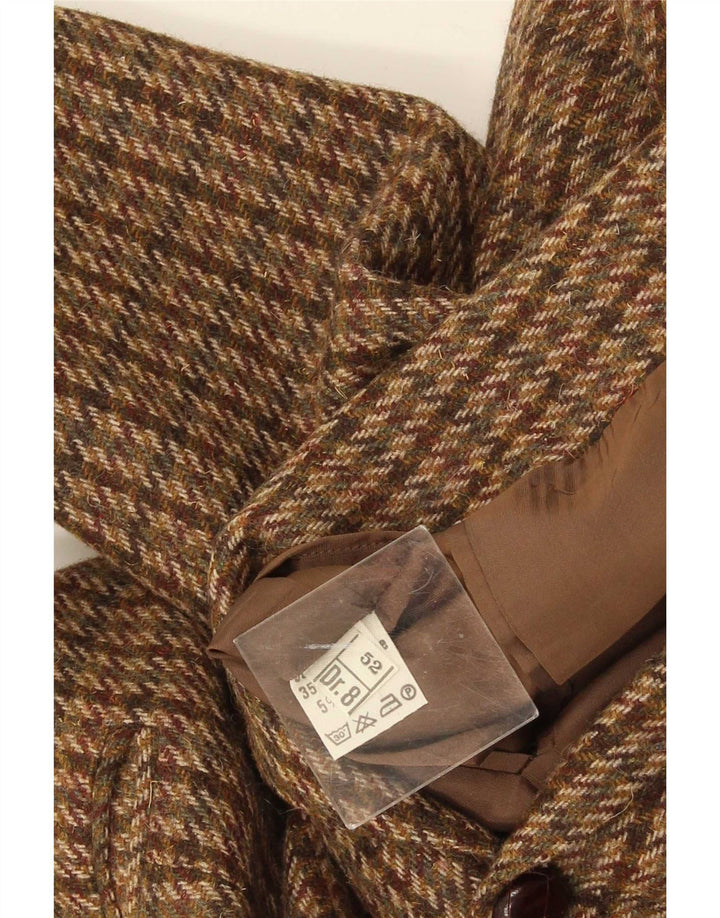 Vintage Ανδρικό τζάκετ με 2 κουμπιά σακάκι IT 52 XL καφέ μαλλί Houndstooth