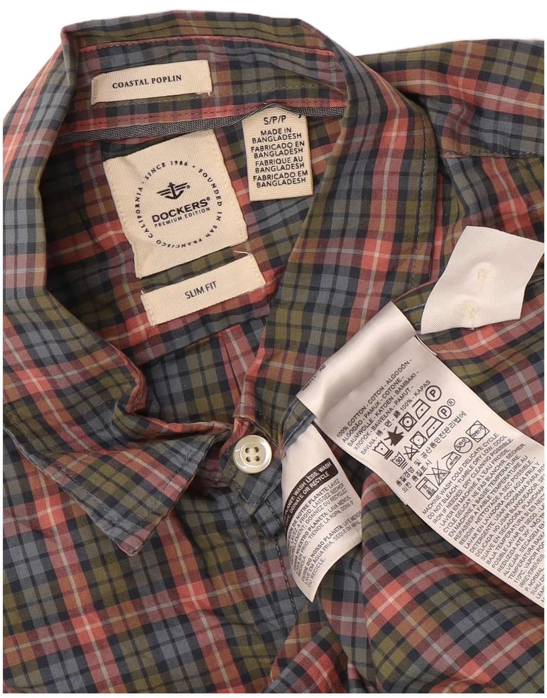 DOCKERS Ανδρικό πουκάμισο Slim Fit Μικρό πολύχρωμο βαμβακερό