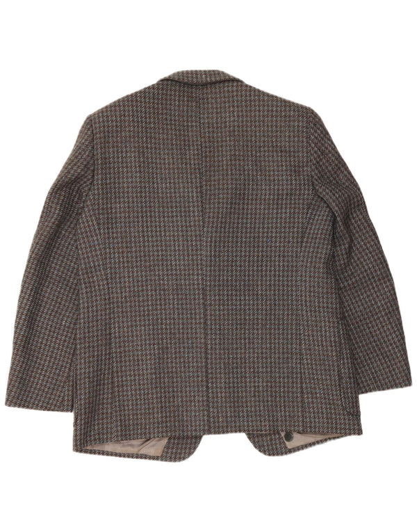 VINTAGE Ανδρικό σακάκι σακάκι με 2 κουμπιά UK 38 Medium Grey Houndstooth