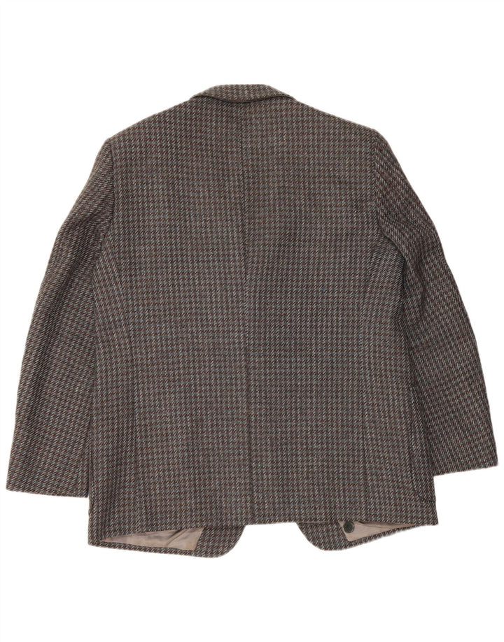 VINTAGE Ανδρικό σακάκι σακάκι με 2 κουμπιά UK 38 Medium Grey Houndstooth