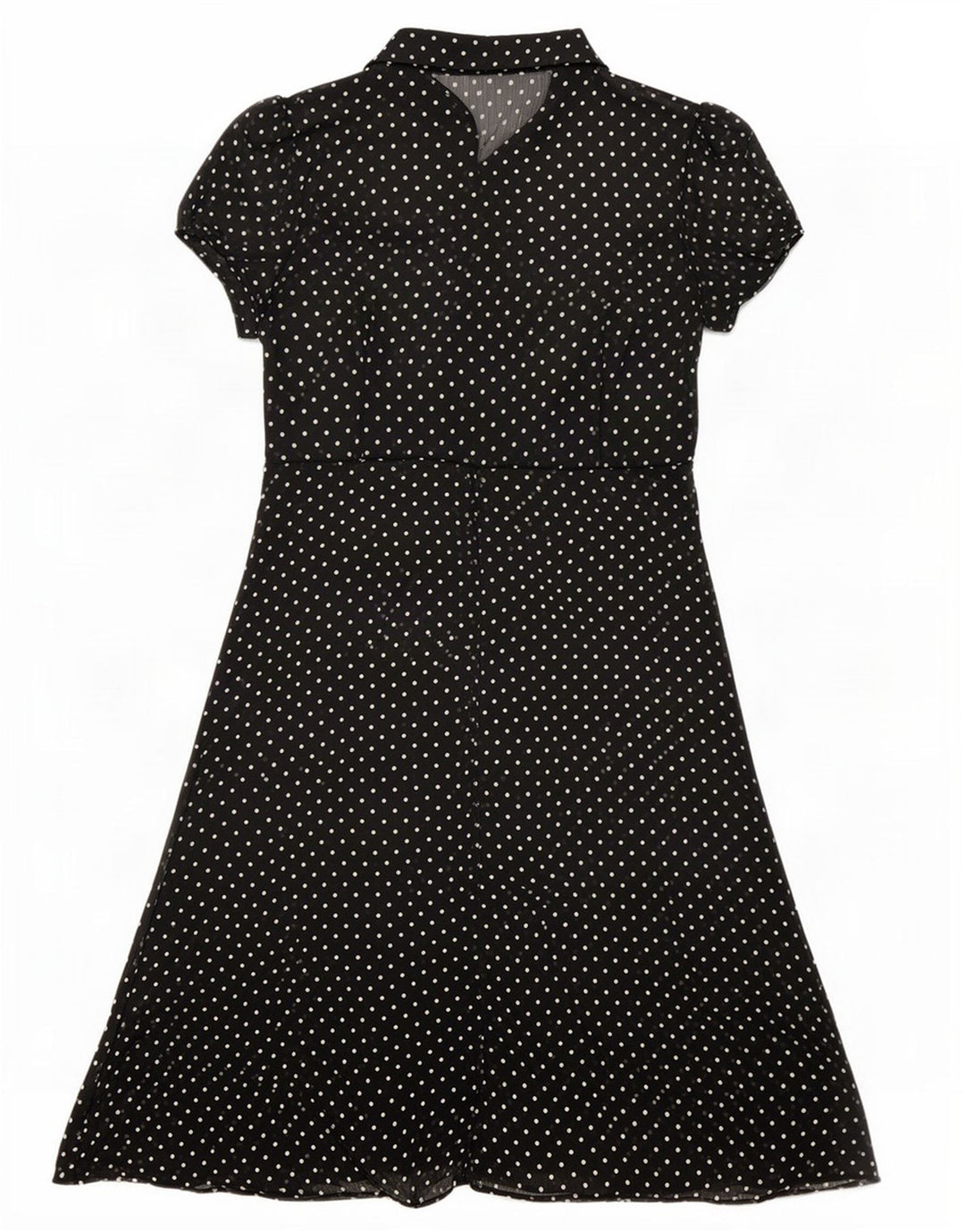 Marks & Spencer Womens See Through A-Line UK 14 Medium Black Spotted