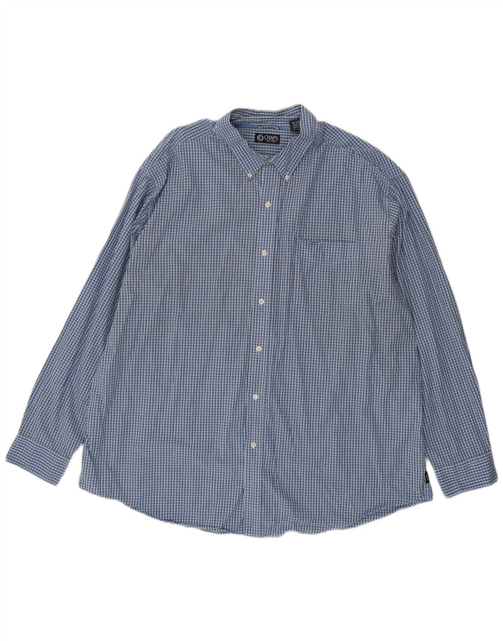 Chaps Ανδρικό πουκάμισο 3XL Blue Gingham Cotton
