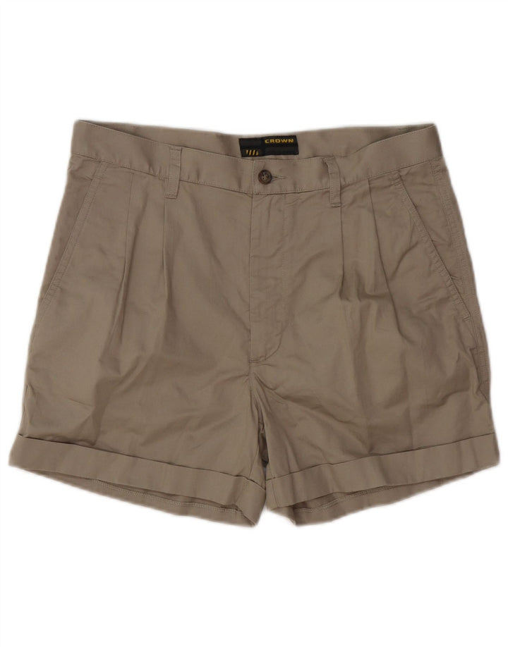 CROWN Ανδρικό σορτς Chino IT 48 Medium W32 Μπεζ βαμβακερό