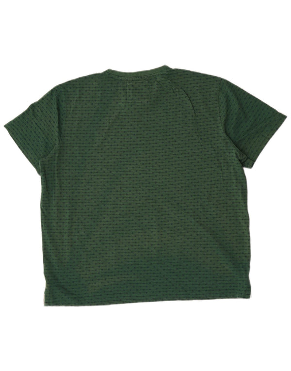 Ανδρικό T-Shirt Crew Clothing Top XL Πράσινο βαμβακερό πουά