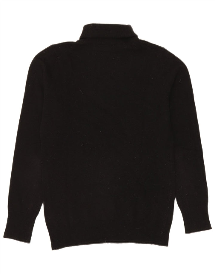 Γυναικείο πουλόβερ Benetton με ρολό λαιμόκοψη UK 10 Small Black Wool