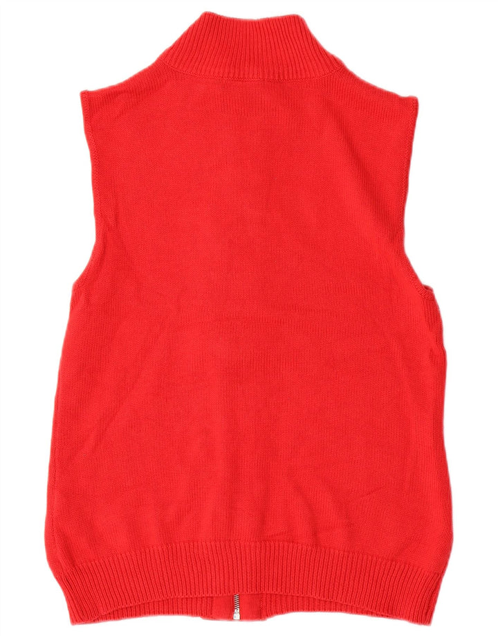 CHAPS Γυναικείο αμάνικο πουλόβερ ζακέτα UK 16 μεγάλο κόκκινο βαμβακερό