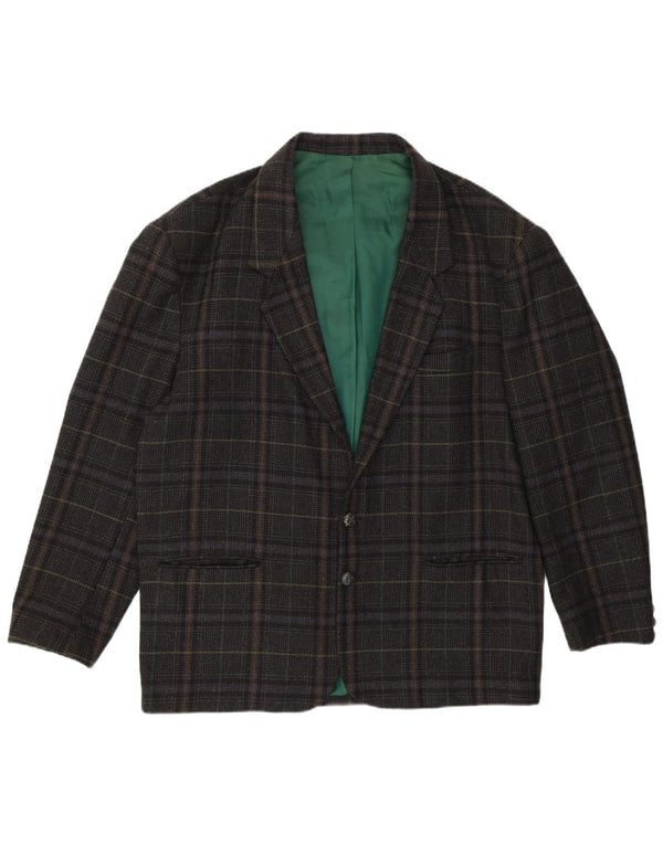 VINTAGE Ανδρικό σακάκι με 2 κουμπιά σακάκι IT 54 2XL Grey Check Wool