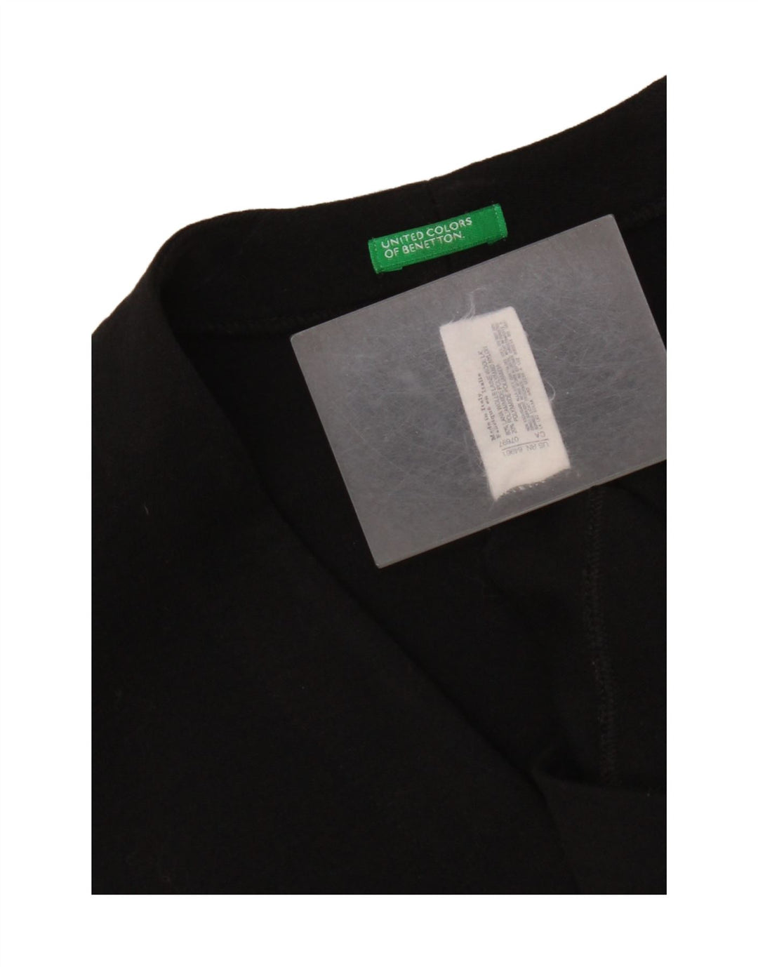 Benetton Γυναικείο Longline ανοιχτό πουλόβερ ζακέτα UK 14 μεσαίο μαύρο μαλλί