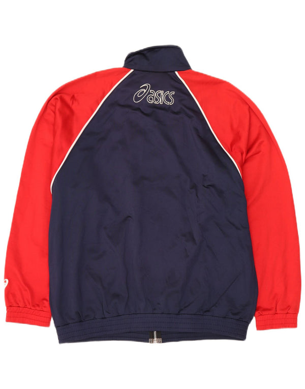 Ανδρική φόρμα γυμναστικής γραφική ASICS Top μπουφάν Medium Navy Blue Colourblock