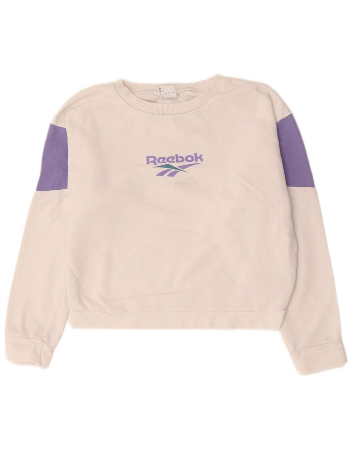 Γυναικεία φούτερ Reebok Oversized Crop Jumper UK 8/10 Small White